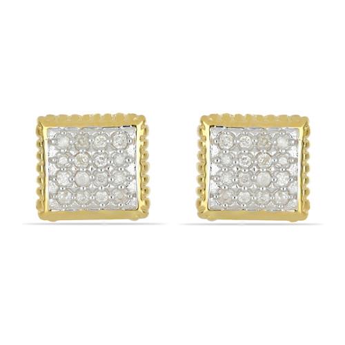 BUY 14K GOLD NATURAL WHITE DIAMOND GEMSTONE CLUSTER EARRINGS